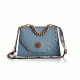 Chiara Leather Shoulder Bag- French Blue Bonendis