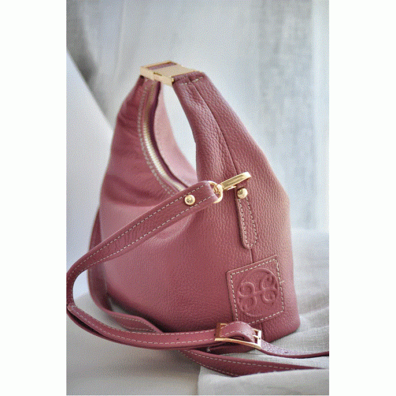 Maggie Leather Handbag - Blush BONENDIS