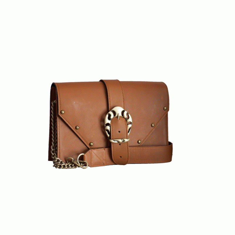 Briana Leather Shoulder Bag - Tabac BONENDIS