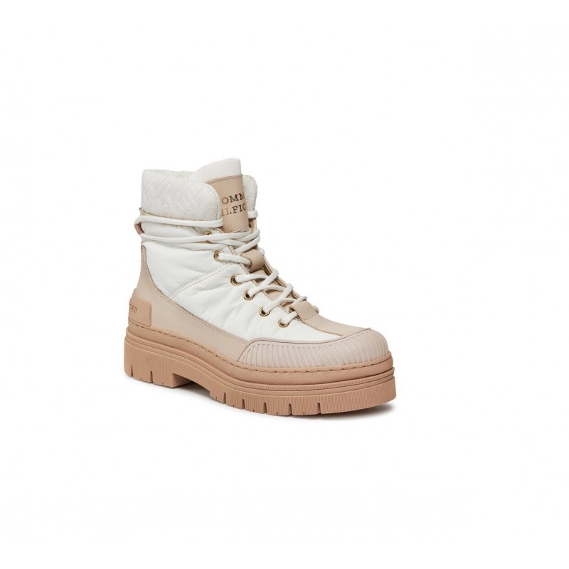 FW0FW07502 WHITE TH MONOGRAM OUTDOOR BOOT TOMMY HILFIGER 