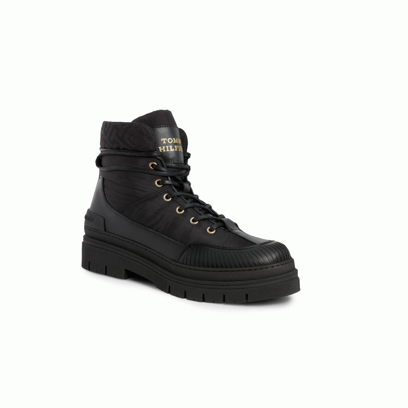 FW0FW07502 BLACK TH MONOGRAM OUTDOOR BOOT TOMMY HILFIGER