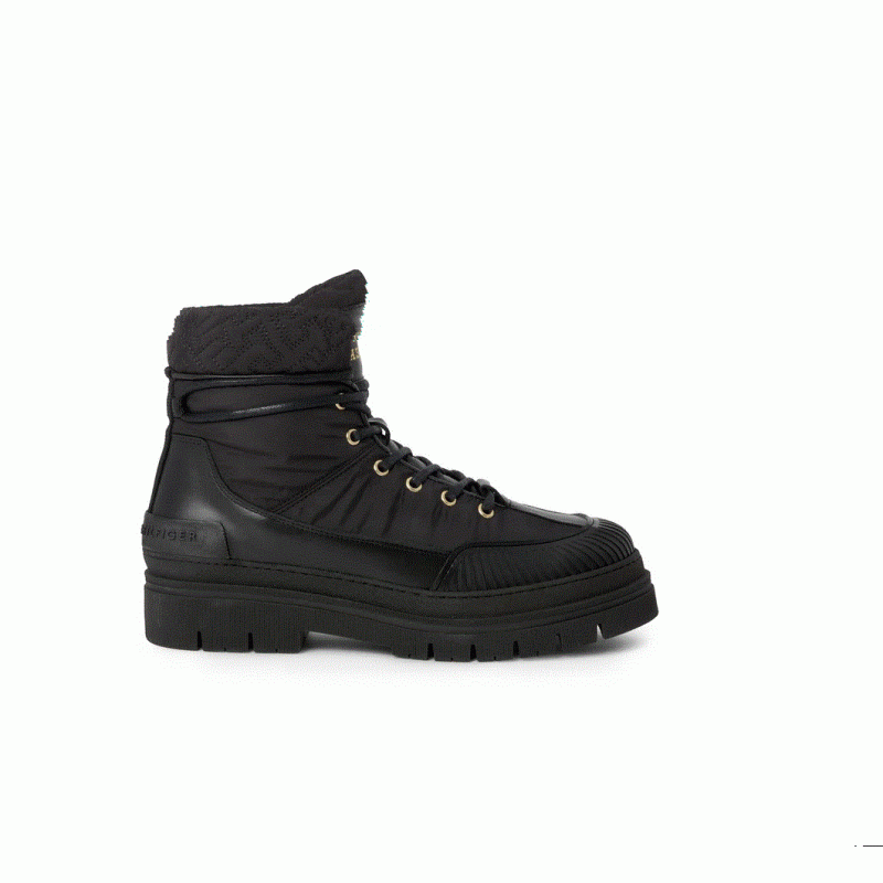 FW0FW07502 BLACK TH MONOGRAM OUTDOOR BOOT TOMMY HILFIGER