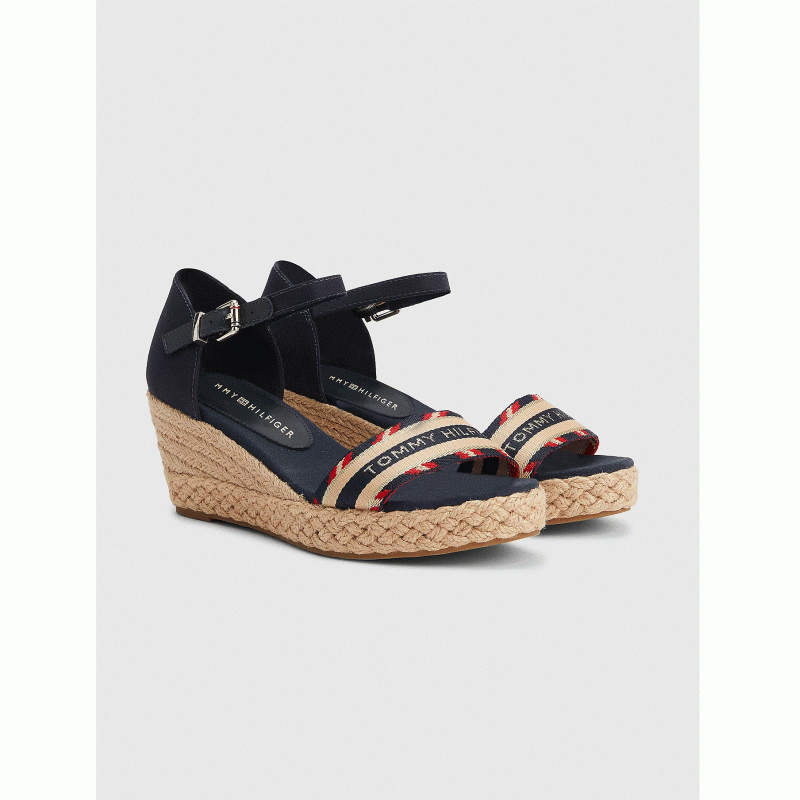 FW0FW06293 COMPORATE WEBBING LOW WEDGE TOMMY HILFIGER