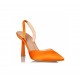 E02-15142-46 ORANGE SATIN SLINGBACK PUMPS ENVIE SHOES