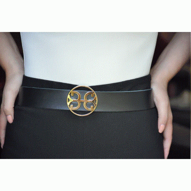 Monogram Leather Belt - Tabac (gold) Bonendis