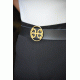 Monogram Leather Belt - Black(gold) Bonendis