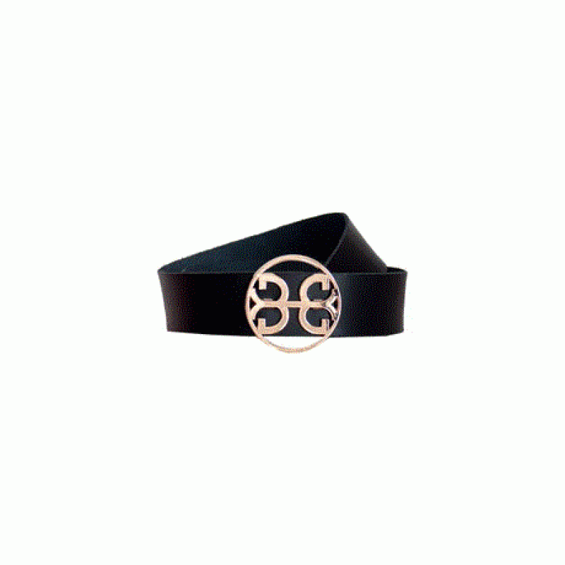 Monogram Leather Belt - Black(gold) Bonendis