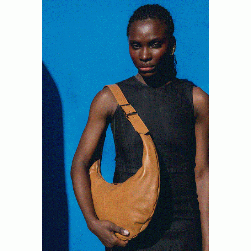 Ariana Leather Shoulder Bag - Tabac Bonendis