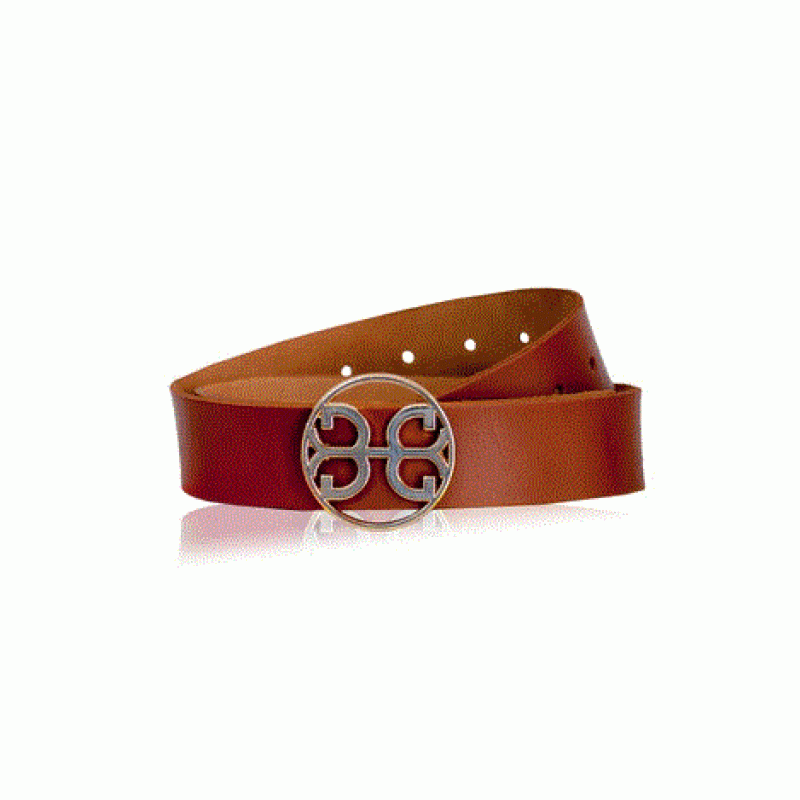 Monogram Leather Belt - Tabac (gold) Bonendis