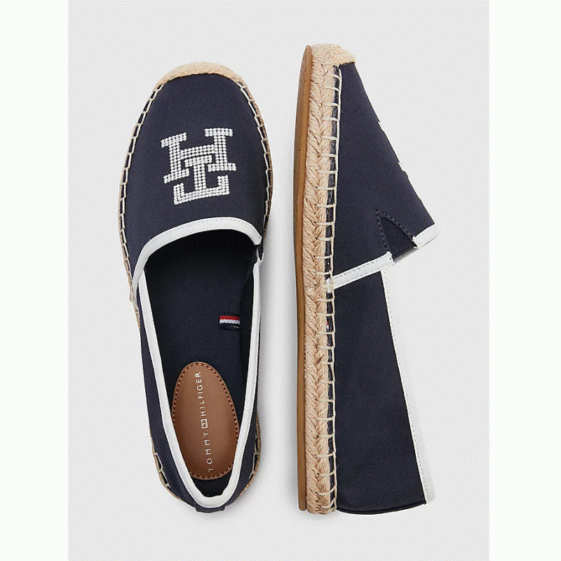 FW0FW07101 NAVY TH EMBROIDERED ESPADRILLE TOMMY HILFIGER