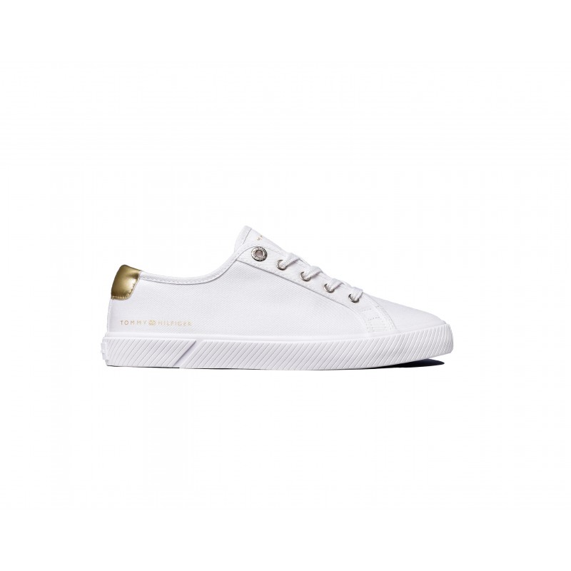 FW0FW06957 WHITE LACE UP VULC SNEAKER TOMMY HILFIGER