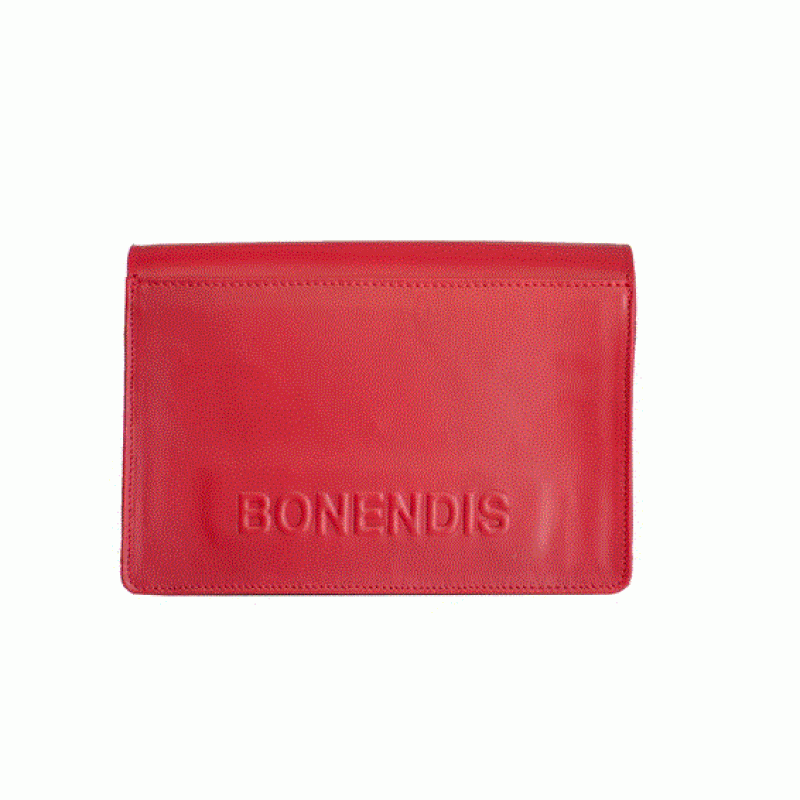 Lizy Leather Shoulder Bag - Red BONENDIS