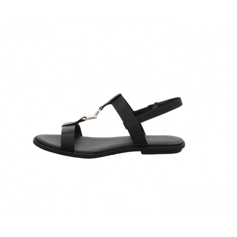 FW0FW07068 BLACK TH FLAT SANDAL TOMMY HILFIGER