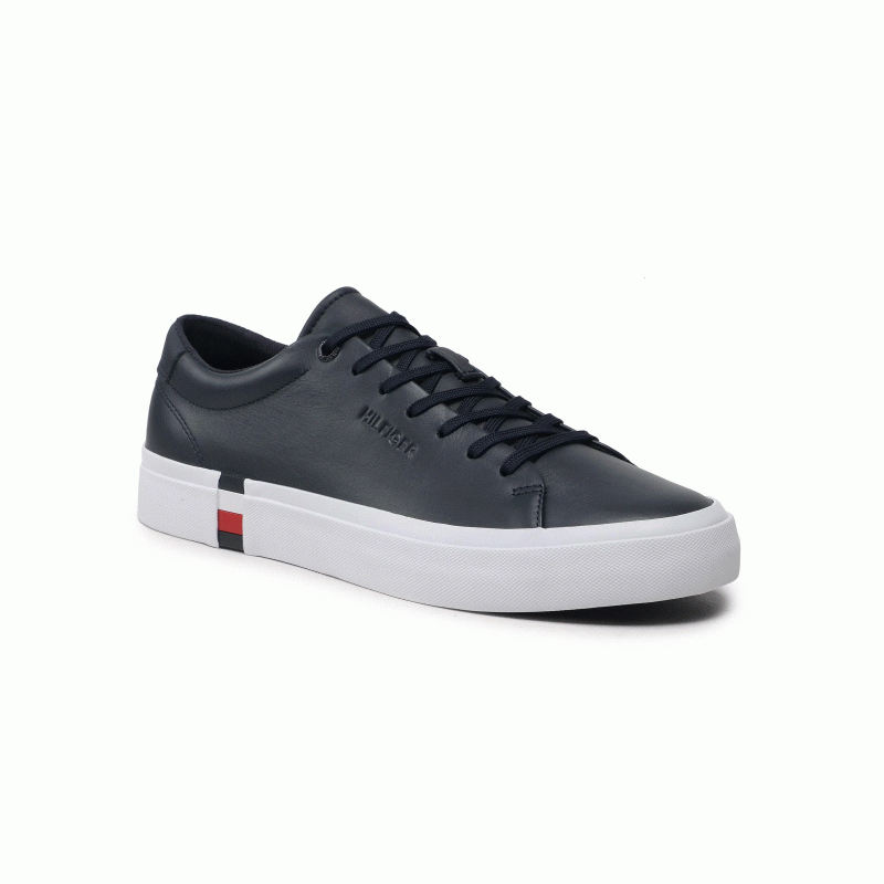 FM0FM04351 NAVY MODERN VULC COMPORATE LEATHER TOMMY HILFIGER