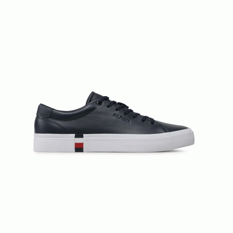 FM0FM04351 NAVY MODERN VULC COMPORATE LEATHER TOMMY HILFIGER