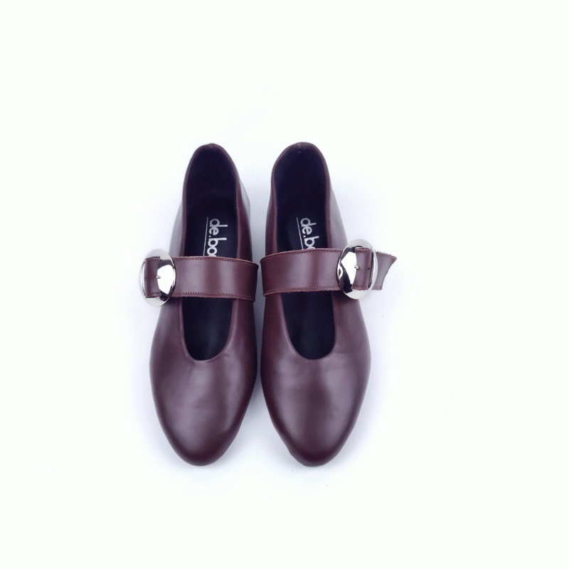 FLORENCE BROWN LEATHER BALLERINAS DEBOUR