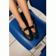 FLORENCE BLACK LEATHER BALLERINAS 