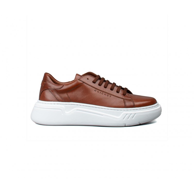 4050 Cognac Δετό Δερμάτινο Παπούτσι με Σόλα Eva Light Kricket
