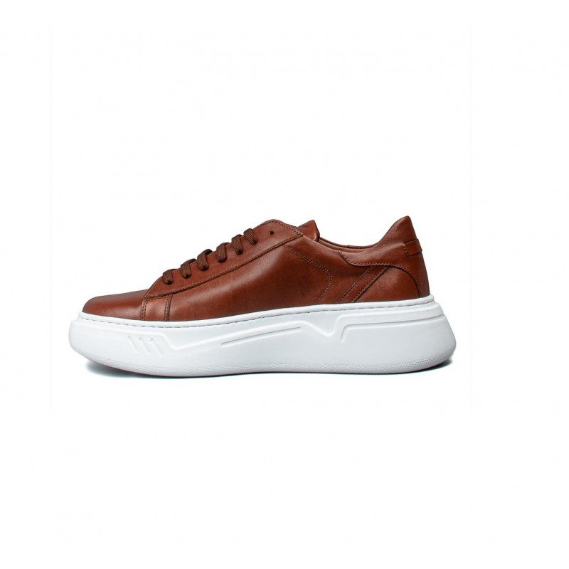 4050 Cognac Δετό Δερμάτινο Παπούτσι με Σόλα Eva Light Kricket