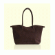 Bisou Large Δερμάτινη Τσάντα Χειρός - Chocolate Suede  Bonendis