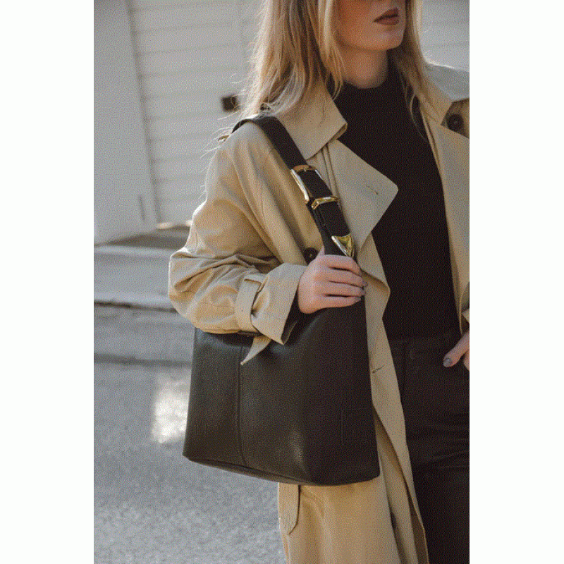 Serena Δερμάτινη Tote Bag - Μαύρο BONENDIS
