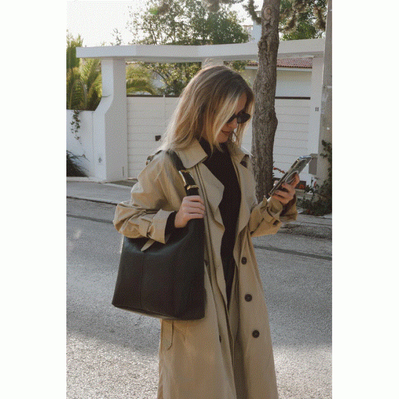 Serena Δερμάτινη Tote Bag - Μαύρο BONENDIS