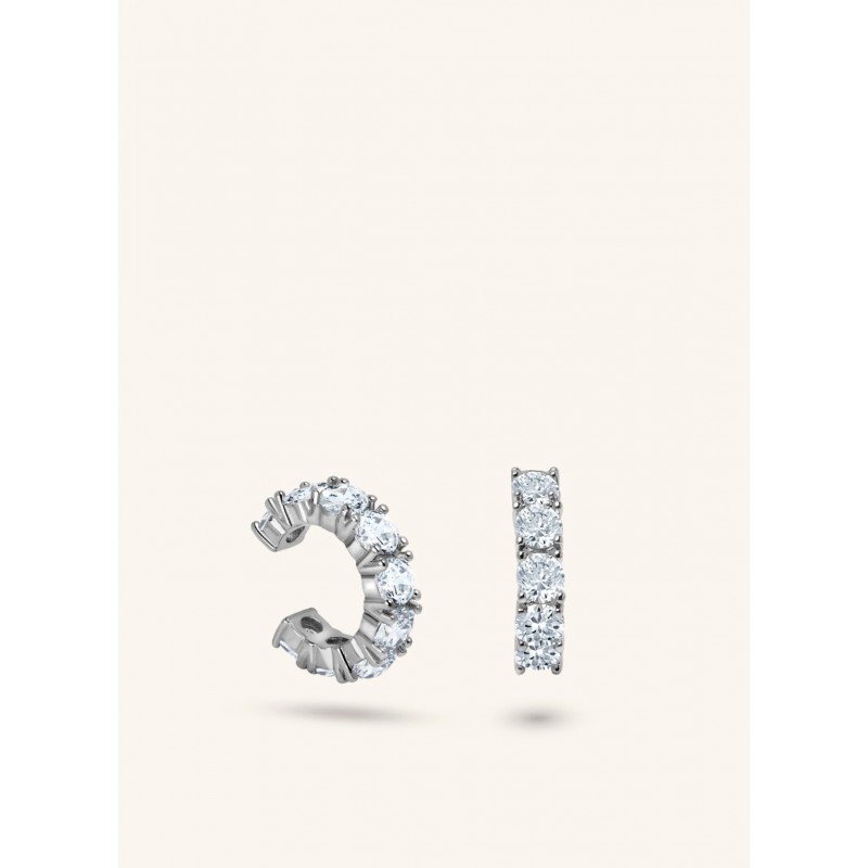 Eclipse Crystal Silver Ear Cuffs Almynoma 
