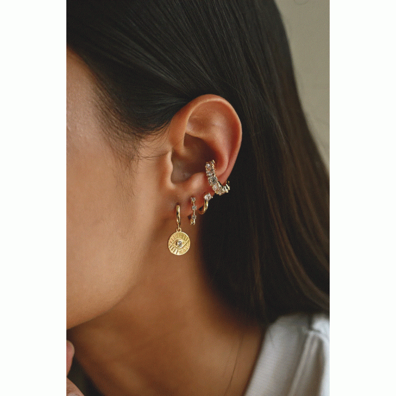 Eclipse Crystal Gold Ear Cuffs Almynoma 