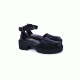 CARELLI BLACK LEATHER RUBBER FLATS DEBOUR