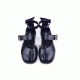 KEIKO TABI BLACK LEATHER RUBBER FLATS DEBOUR 