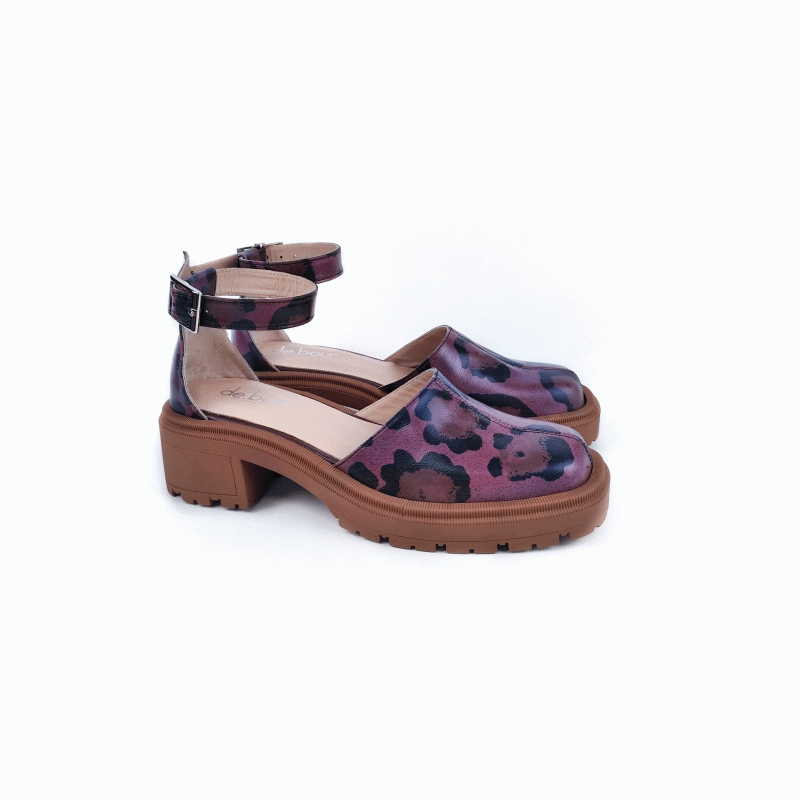 CARELLI ANIMAL PRINT LEATHER RUBBER FLATS DEBOUR