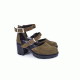 CLEMENCE OLIVE GREEN SUEDE LEATHER STRAPPY HEELS  DEBOUR