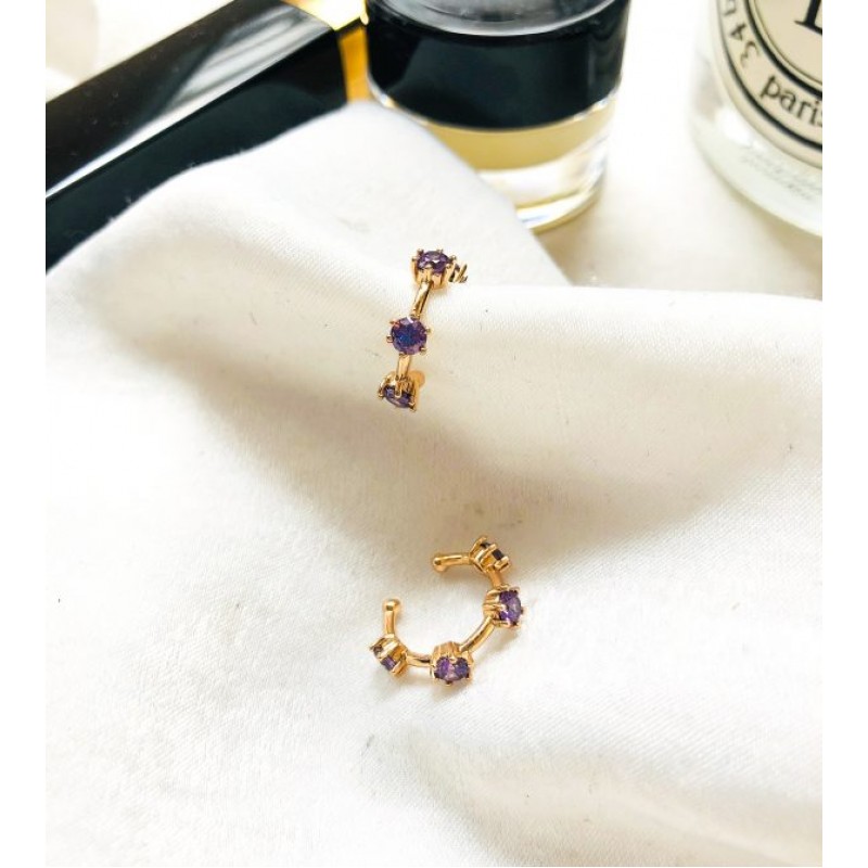 Galaxy Purple Ear Cuffs kymata jewels