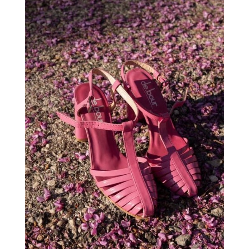 LOLA LEATHER T-STRAP HEELS DEBOUR