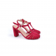 LOLA LEATHER T-STRAP HEELS DEBOUR