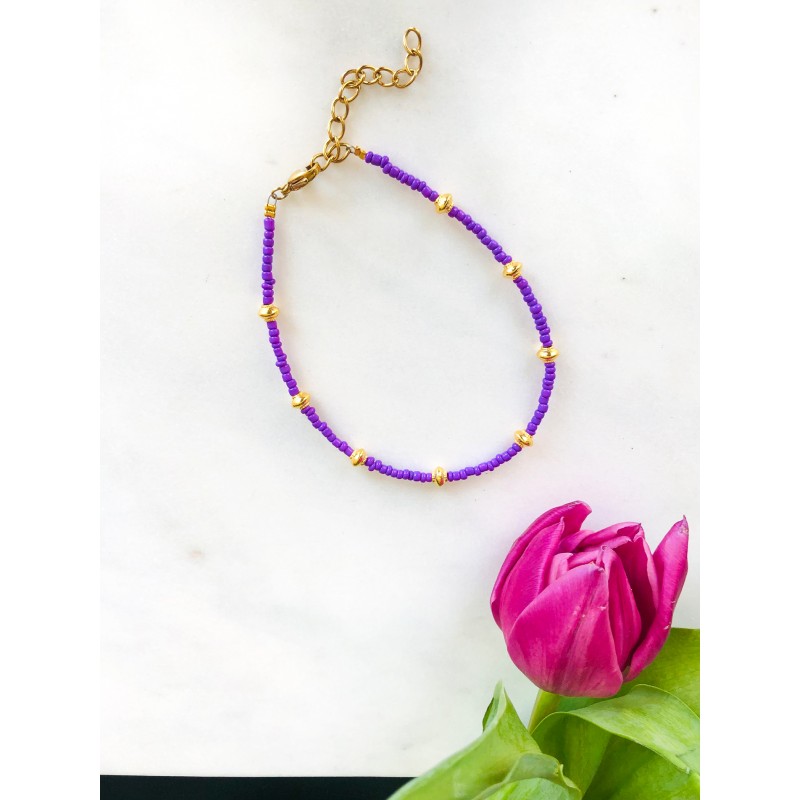 Time is Purple Anklet almynoma jewels