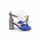 CASABLANCA SKY BLUE LEATHER & SILVER GLITTER HEELS DEBOUR
