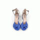 CASABLANCA SKY BLUE LEATHER & SILVER GLITTER HEELS DEBOUR