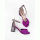 CASABLANCA MAGENTA SUEDE LEATHER & MULTICOLOR GLITTER HEELS