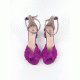 CASABLANCA MAGENTA SUEDE LEATHER & MULTICOLOR GLITTER HEELS