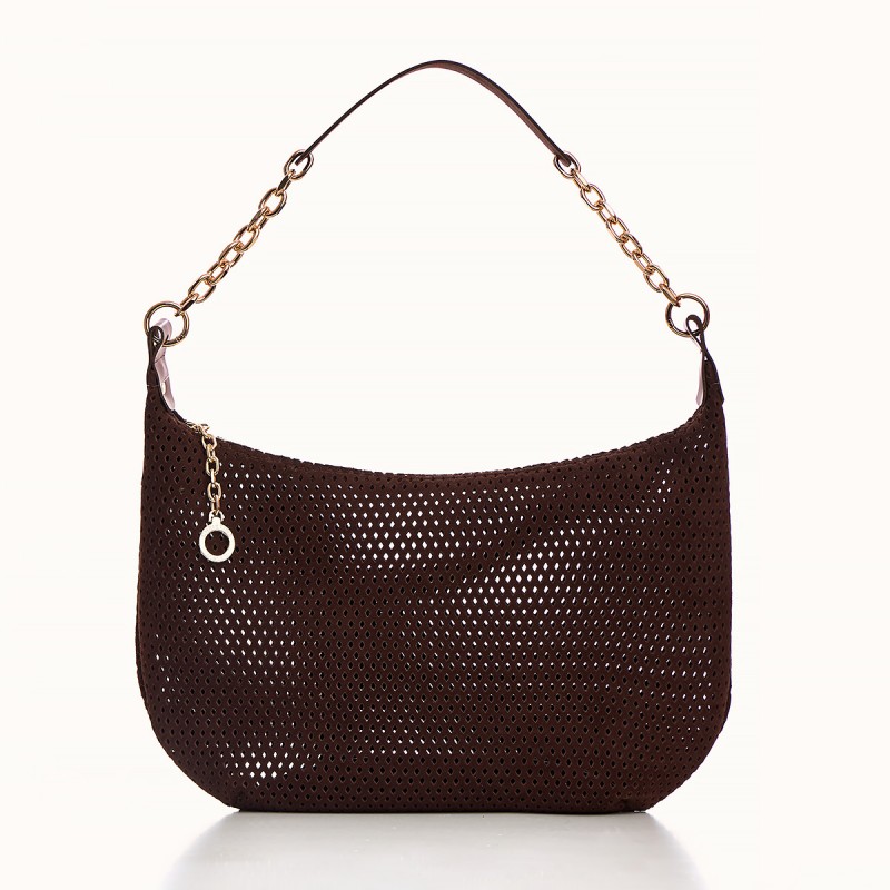Brown Suede Hobo Bag Premium Christina Malle