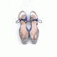 ALICIA SILVER GLITTER & INDIGO LEATHER SHOES DEBOUR 