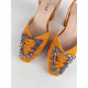 BRIGITTE SUNSET ORANGE SUEDE HEELS DEBOUR 