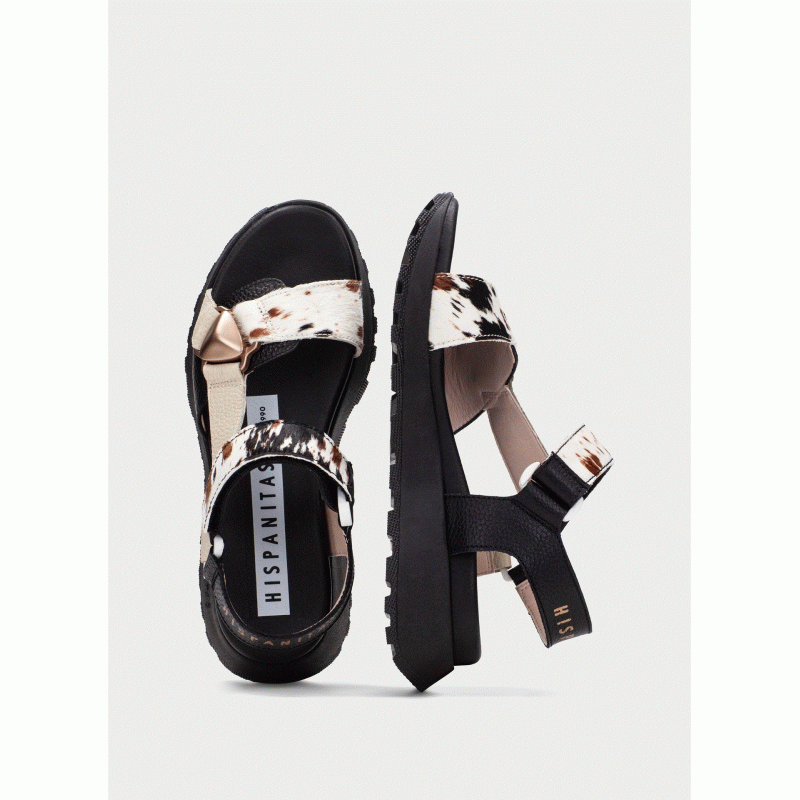 CHV264807 Sport Sandals ambar black pony Hispanitas 