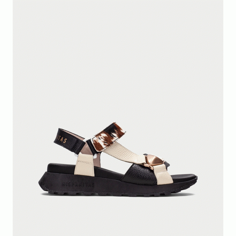 CHV264807 Sport Sandals ambar black pony Hispanitas 
