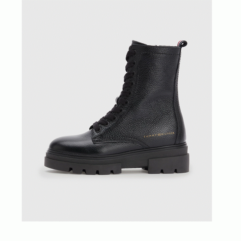 FW0FW06732 MONOCHROMATIC LACE BOOT BLACK TOMMY HILFIGER 